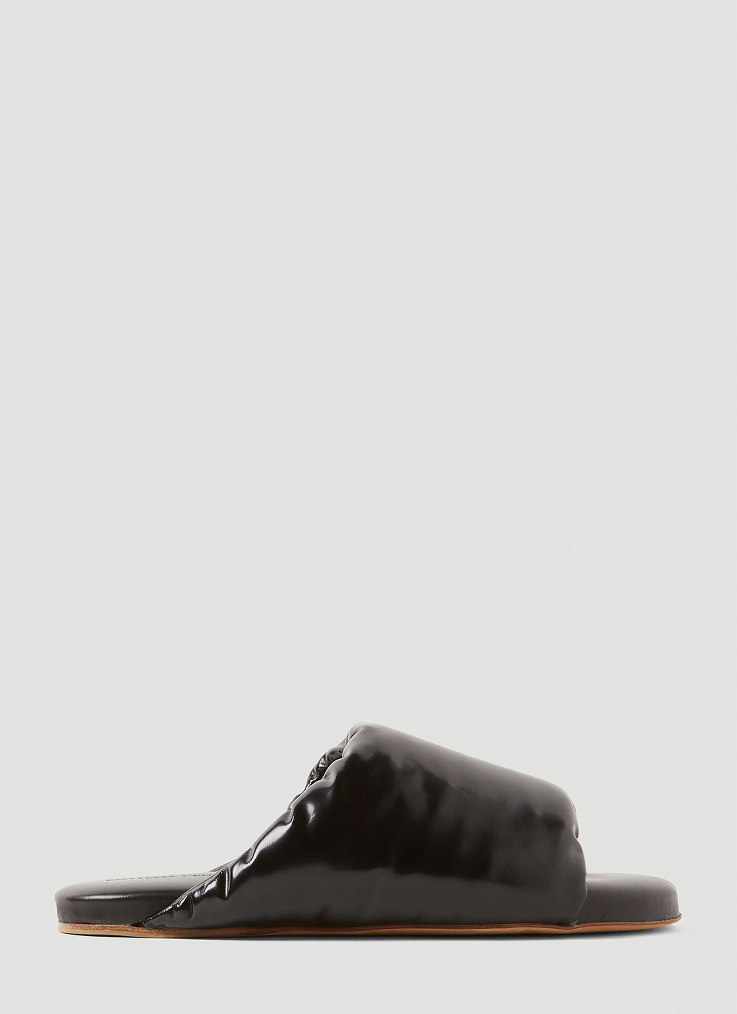 Bottega Veneta Flat Padded Sandals In Black