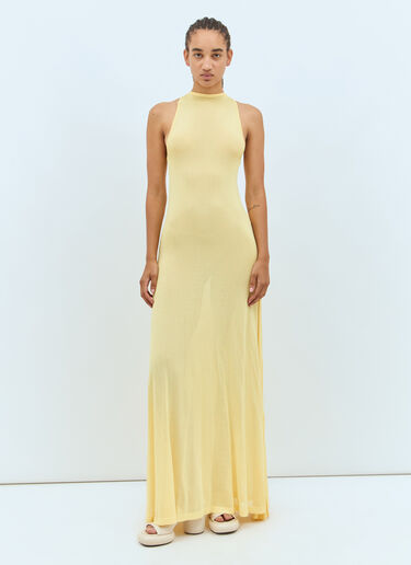 Jacquemus La Robe Maille Sculta Dress Yellow jac0258003