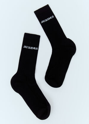 Jacquemus Les Chaussettes Logo Socks Black jac0358006