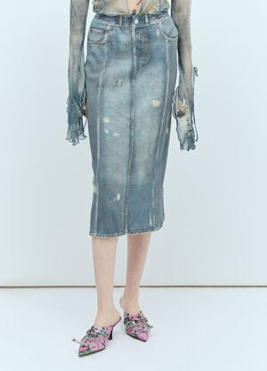 Acne Studios Printed Knit Midi Skirt Beige acn0257016