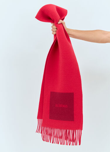 Jacquemus L'Echarpe Rond Carre Scarf Red jac0158018