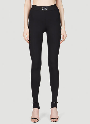 DOLCE & GABBANA Pants Black Coral Silk Stretch Leggings Tight IT46/US12/XL  $1100