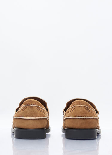 Miu Miu Faded Suede Loafers Brown miu0257016