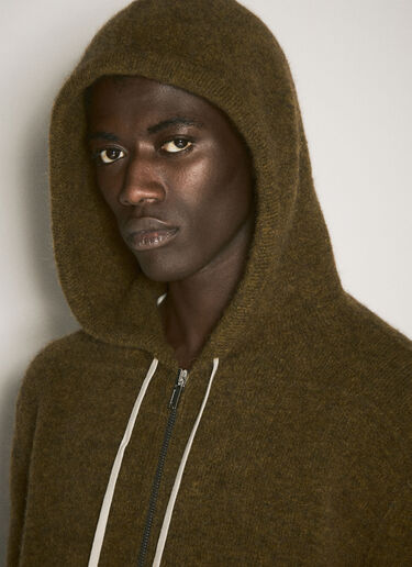 Rick Owens Zip-Up Hooded Sweater Green ric0157012