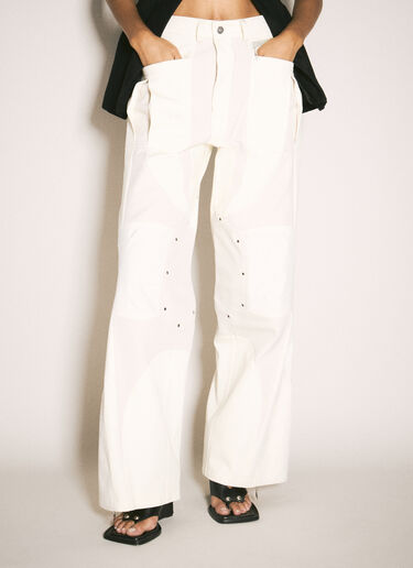 Mugler Technical Panelled Pants White mug0358001