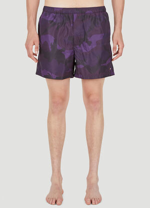 Valentino Camouflage Print Swim Shorts Purple val0149005