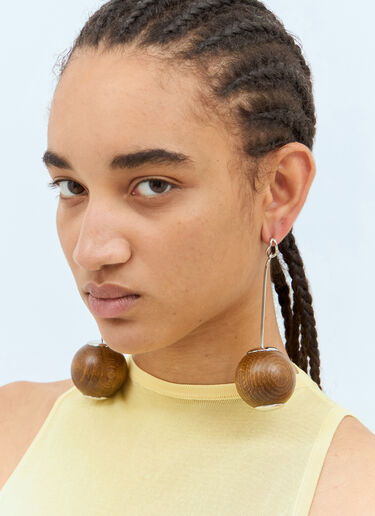 Jacquemus Les Grandes Boucles Nodo 耳环  棕 jac0258028