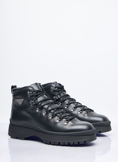 Prada Brixxen Lace-Up Boots Black pra0158016