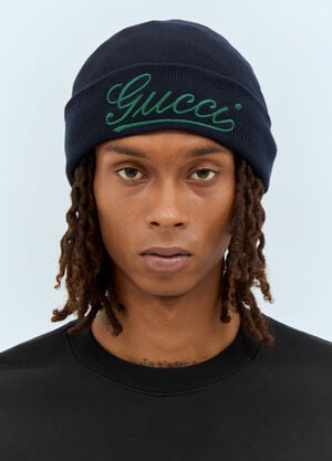 Gucci Logo Embroidery Wool Beanie Hat 브라운 guc0158001