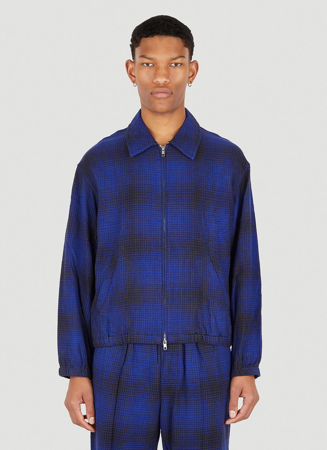 NOMA t.d. Ombre Plaid Blouson Jacket in Blue | LN-CC®