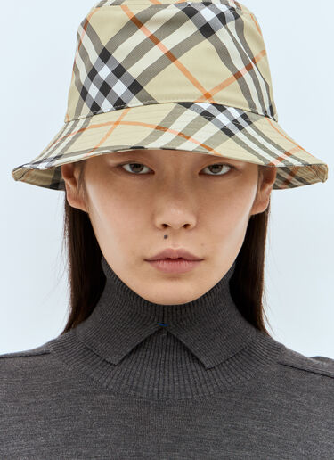 Burberry Check Bucket Hat Beige bur0257030