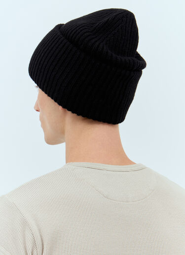 Acne Studios Embellished Face Logo Beanie Hat Black acn0157037