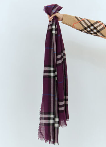 Burberry Giant Check Wool Scarf Purple bur0257025