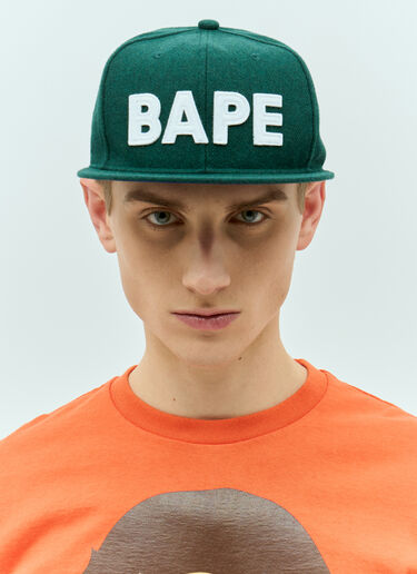 A BATHING APE® BAPE Patch Snapback Cap Green aba0154015