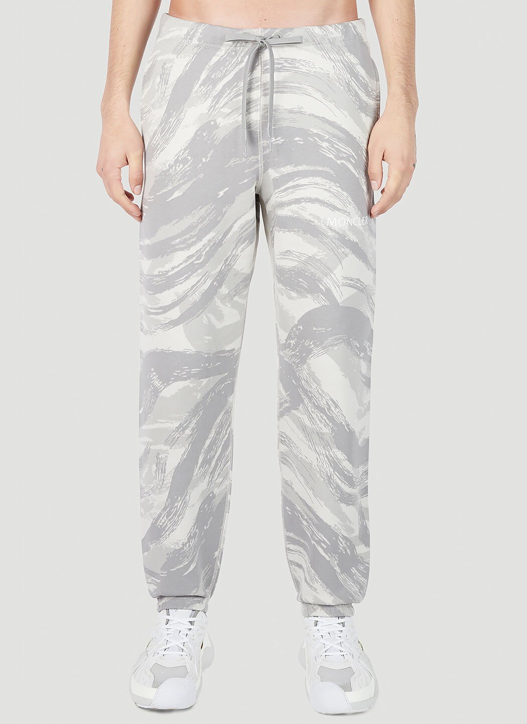 4 Moncler Hyke Graphic Print Track Trousers Male Grey