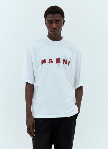 Marni Logo Print T-Shirt White mni0157005