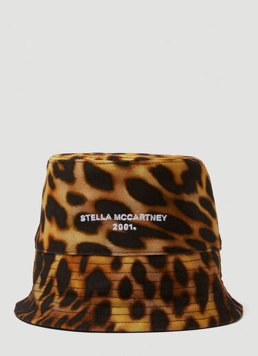 Stella McCartney 동물 프린트 버킷 햇 브라운 stm0249041