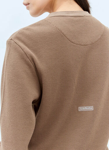 Acne Studios Waffle Knit Button-Up Top Brown acn0257022