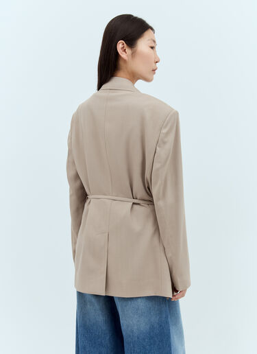 Acne Studios ピークラペルベルト付きブレザー ベージュ acn0257017