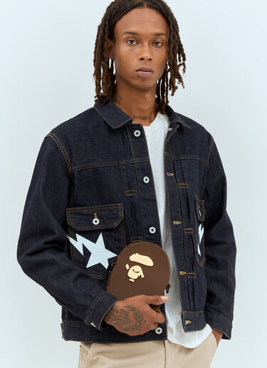 A BATHING APE® エイプヘッド ショルダーバッグ ブラウン aba0156018