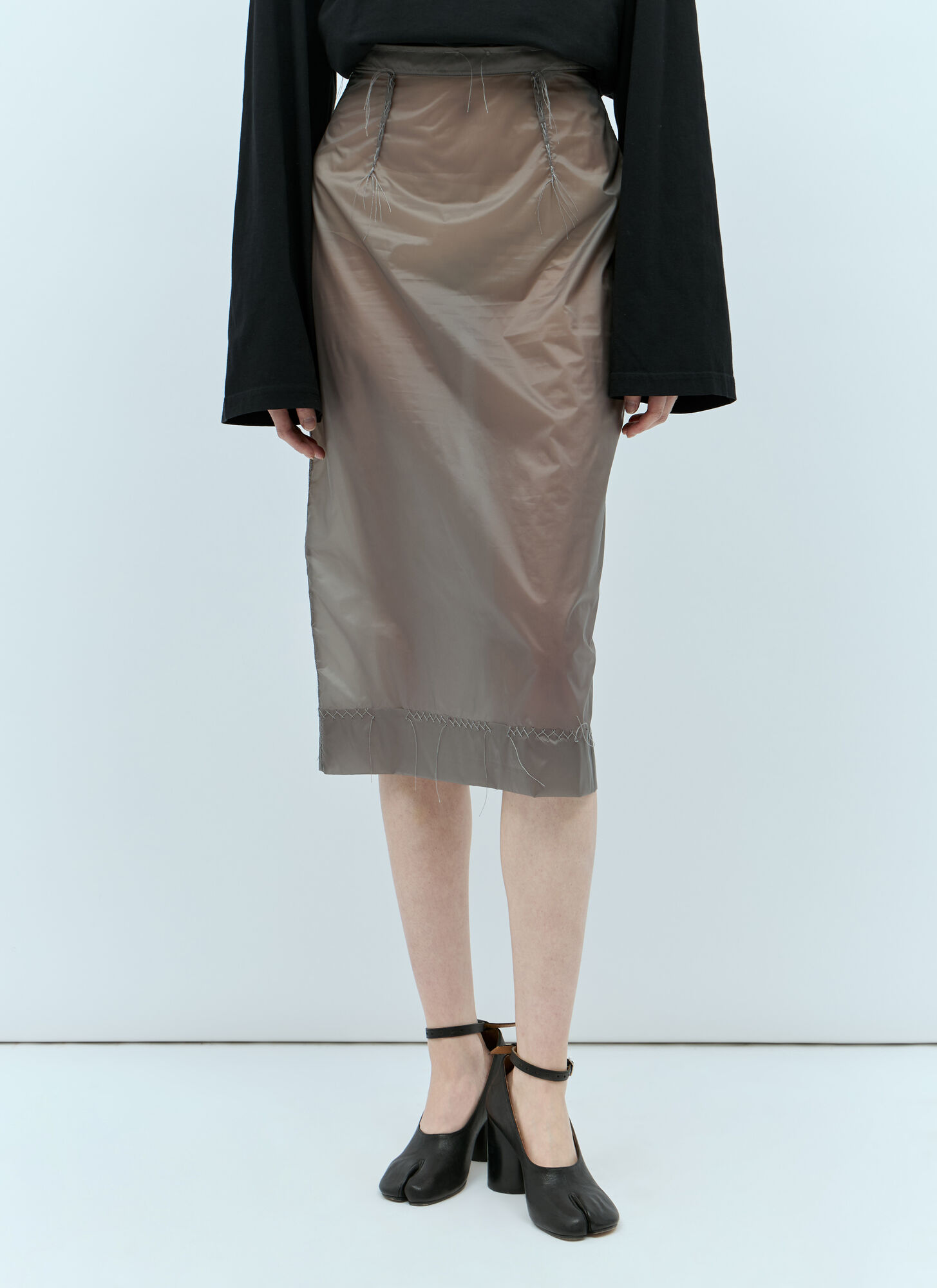 Shop Maison Margiela Inside Out Skirt In Grey