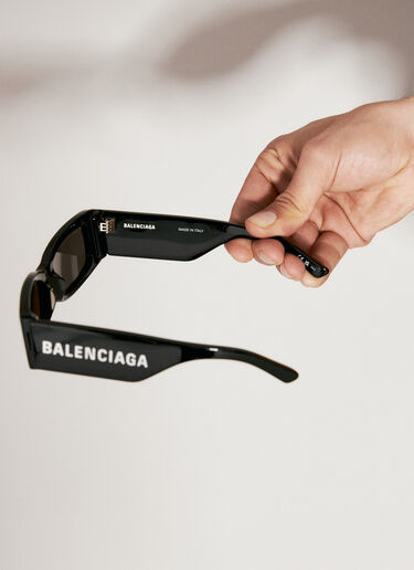 Balenciaga Maxi Logo Rectangular Sunglasses Black bcs0355006