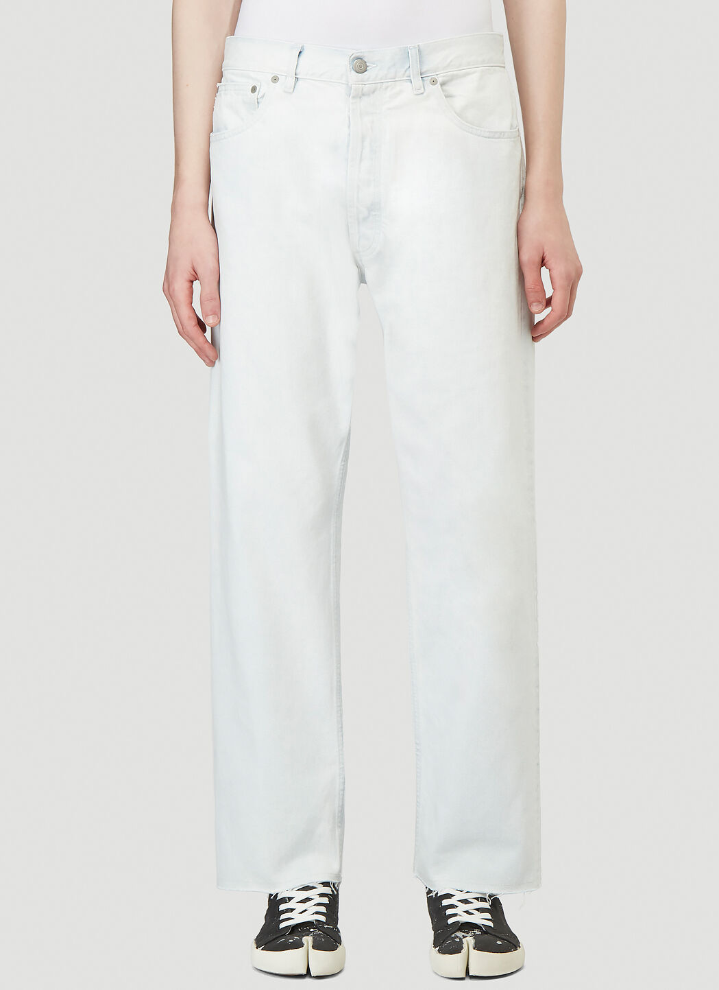 Maison Margiela Wide-Leg Bleached Jeans in Denim | LN-CC®