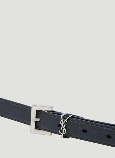 Saint Laurent Cassandre Thin Belt Black sla0154061