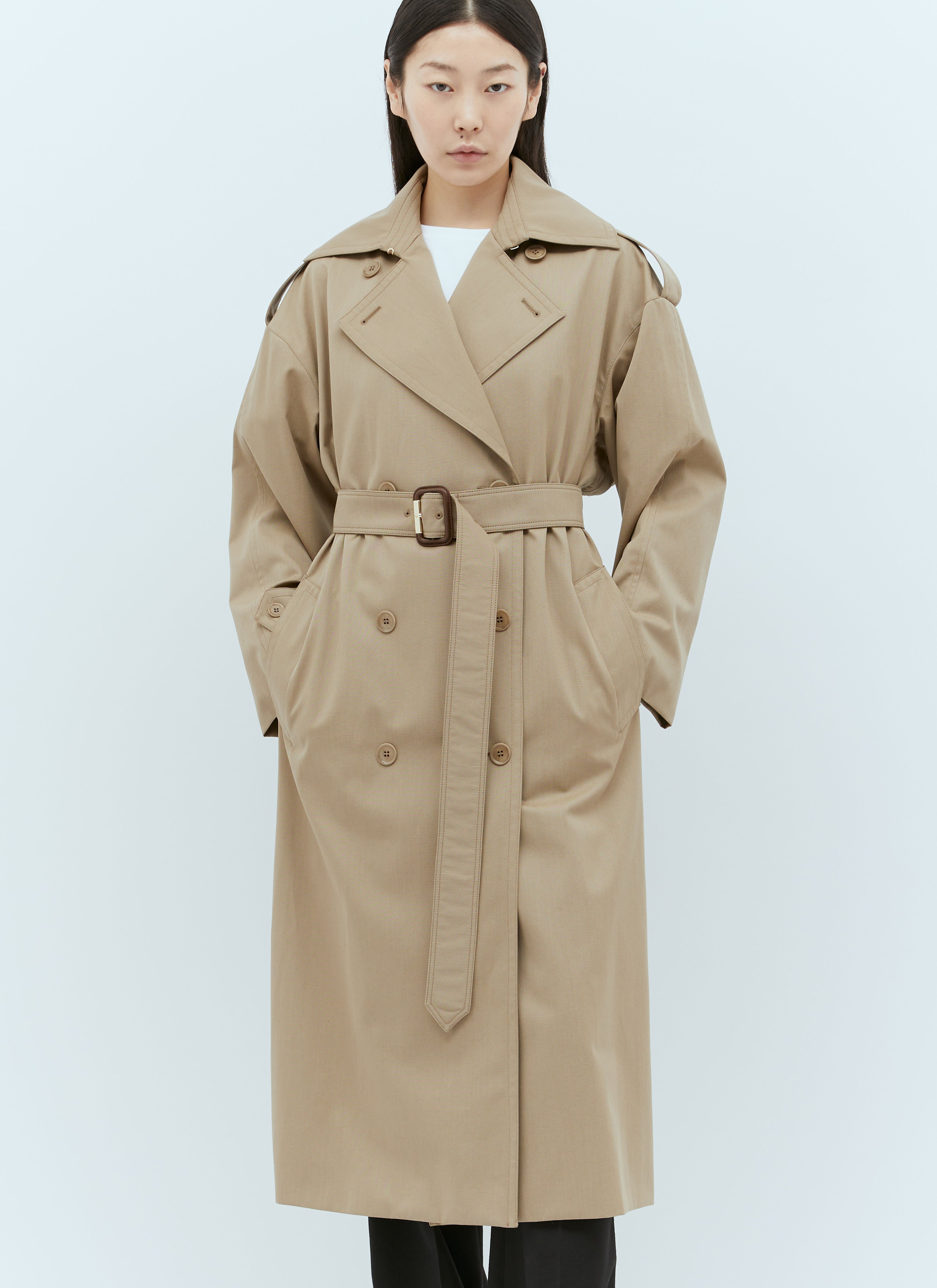 TOTEME Double-Breasted Trench Coat Beige tot0257024