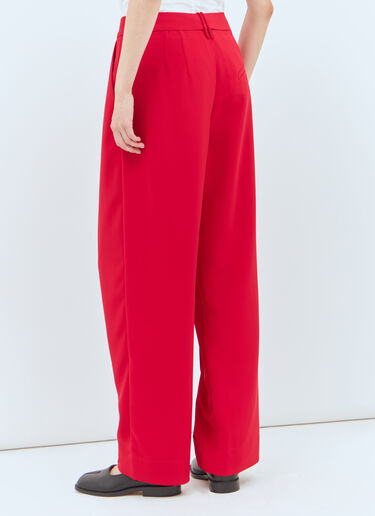 GANNI Twill Pleated Pants Red gan0257023