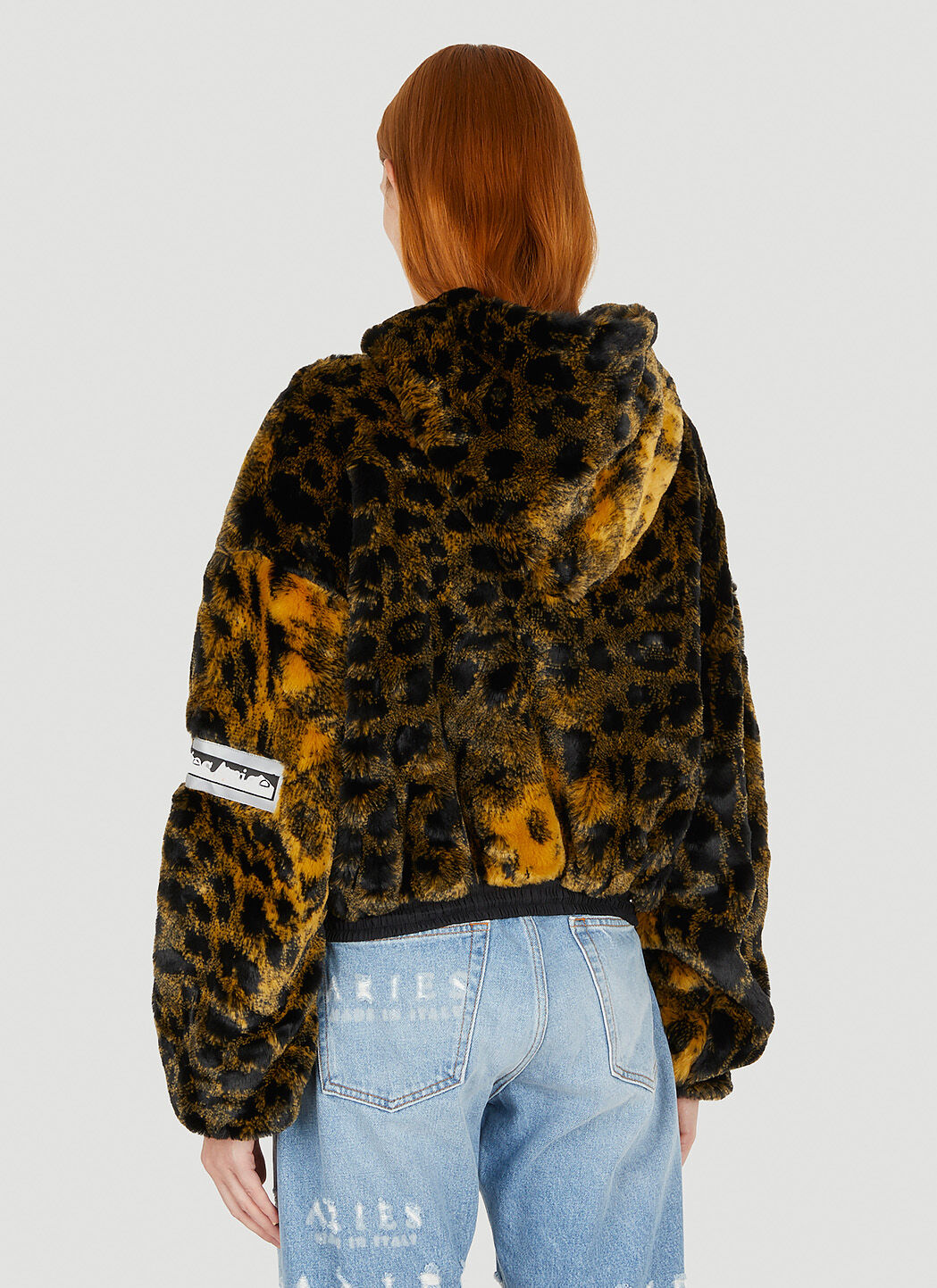 Aries Leopard Print Hooded Jacket in Brown | LN-CC®