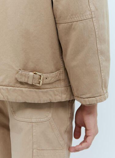 Miu Miu Garment-Dyed Gabardine Blouson Jacket Beige miu0155001