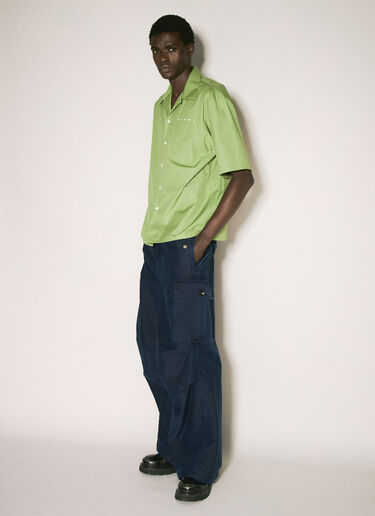 Marni Woven Cotton Cargo Pants Navy mni0157008