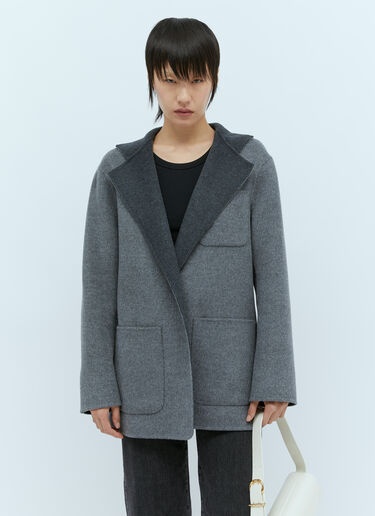 TOTEME Patch Pocket Doublé Wool Jacket Grey tot0256015