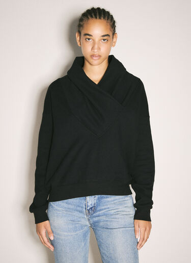 Saint Laurent V Neck Sweatshirt Black sla0257004