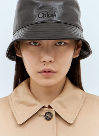 Chloé Logo Embroidery Bucket Hat Black chl0257039