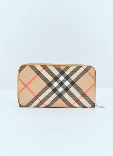 Burberry Check Long Wallet Beige bur0157049