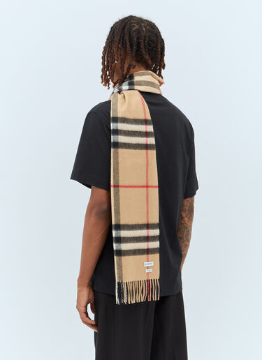 Burberry Giant Check Cashmere Scarf Beige bur0155077