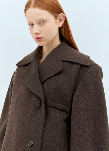 JW Anderson Turn-Up Cuffs Oversized Coat Brown jwa0258001