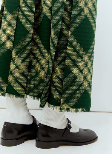 Burberry Wool Check Midi Skirt Green bur0255046