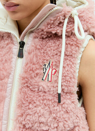 Moncler Grenoble Padded Teddy Zip-Up Gilet Pink mog0258008