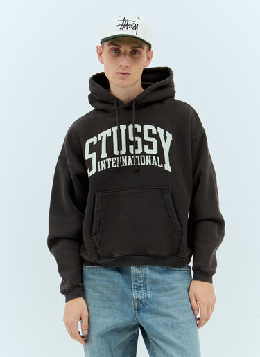 Stüssy Logo Print Hooded Sweatshirt Black sts0157011