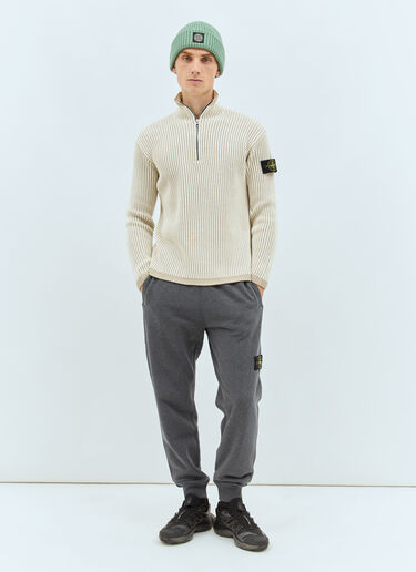 Stone Island 하프 지퍼 스웨터 베이지 sto0158040