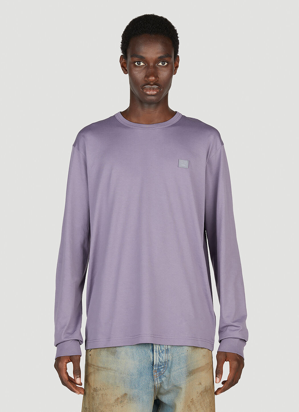 Acne Studios Face Patch Long Sleeve T-shirt In * relaxed Fit * true To  Size, Please Take Your Regular Size * model Is 6ft 1in / 1 | ModeSens