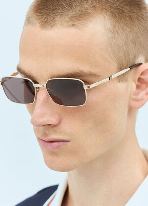 Gucci Rectangular-Frame Sunglasses Black guc0157036