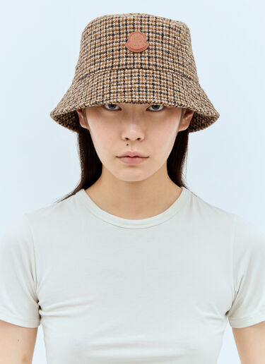 Moncler Tweed Bucket Hat Brown mon0257039