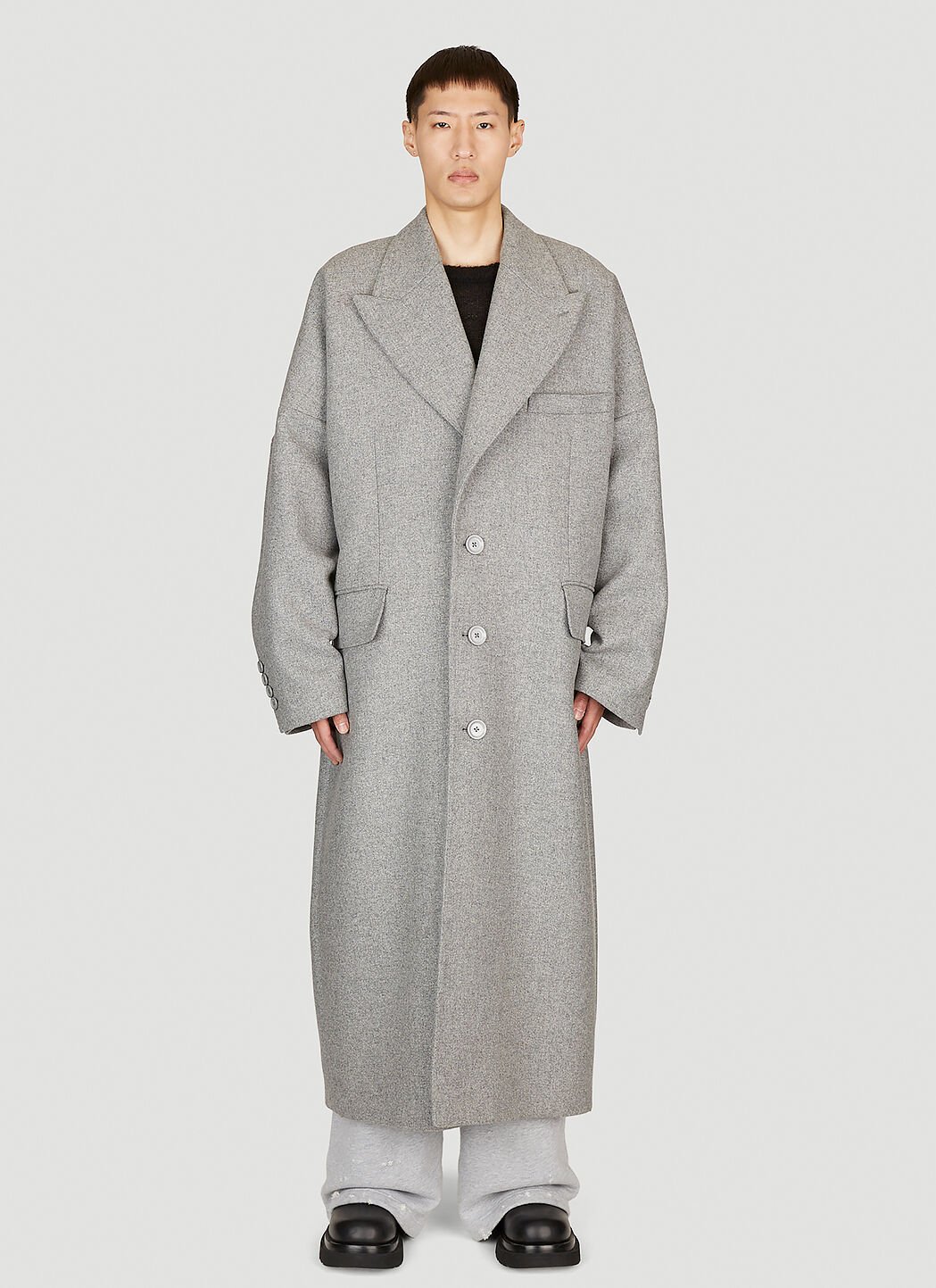 Balenciaga Double-Breasted Wool Coat Brown bal0155023