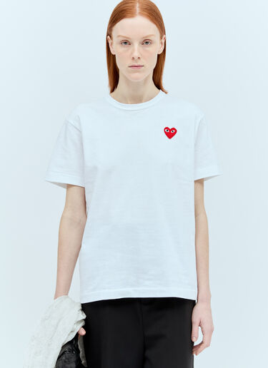 Comme Des Garçons PLAY ロゴパッチTシャツ ホワイト cpl0355012