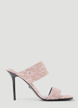 Diesel Logo Jacquard Mule Sandals Pink dsl0254036