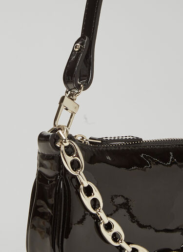 BY FAR Mini Rachel Semi Patent Leather Bag in Black